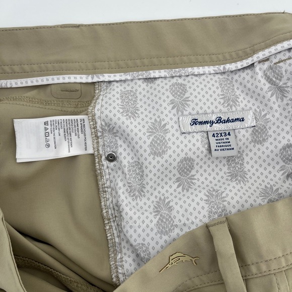Tommy Bahama IslandZone Performance 5 Pocket Pants Mens 42x34 Flat Front Stretch - Picture 7 of 11
